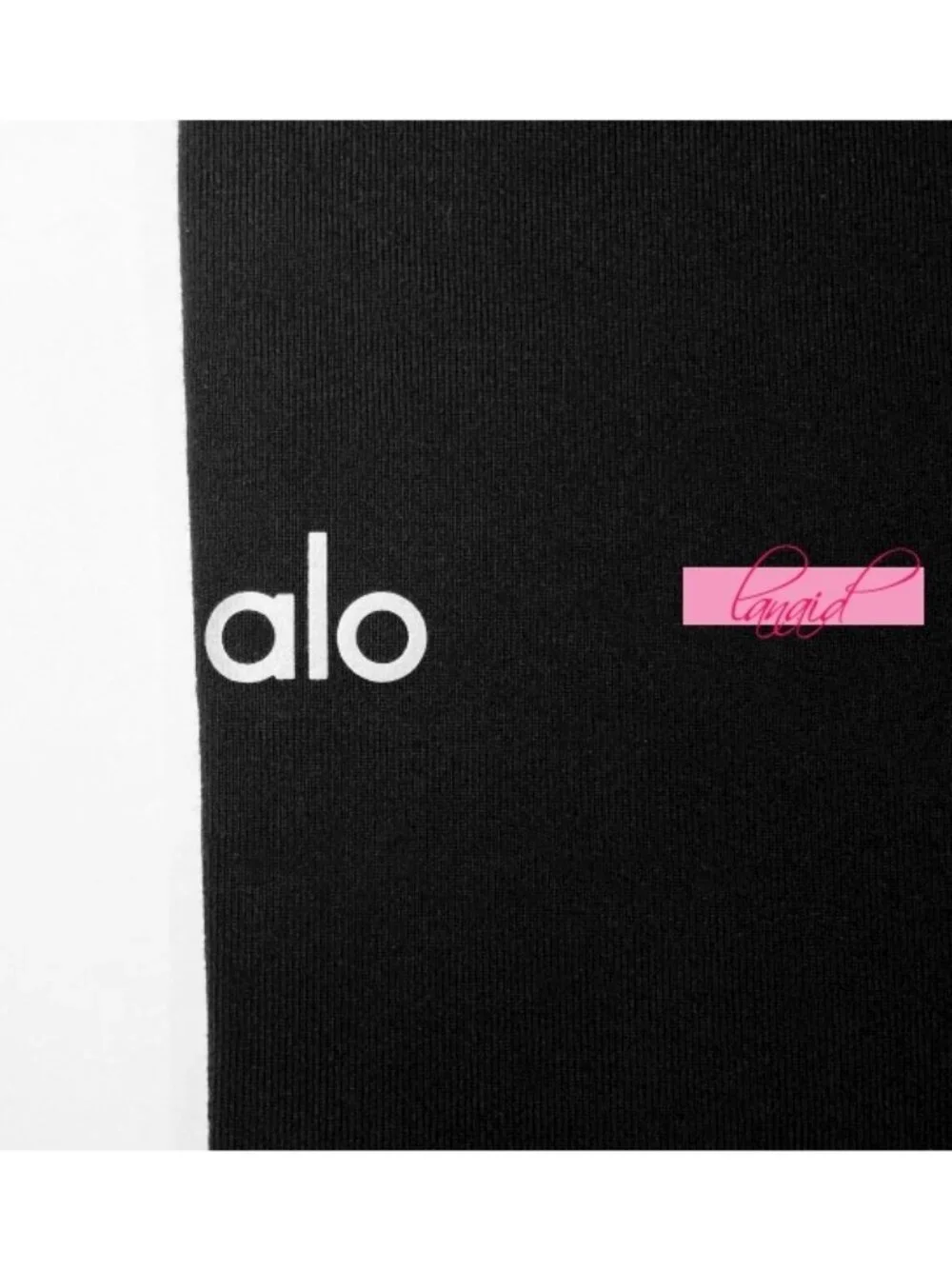 Alo Airbrush High-Waist Heart Throb Leggings Black White Hi-Rise Waisted Tights